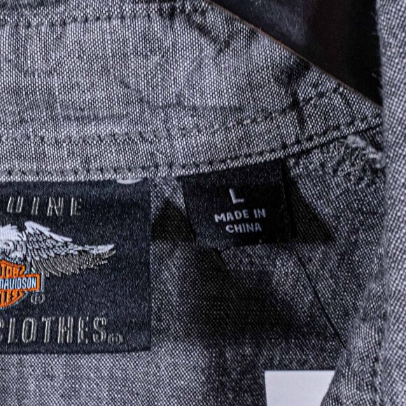 Harley Davidson Motorcycles Aruba Mechanic Short Sleeve Button Shirt Large Y2K - Picture 7 of 9